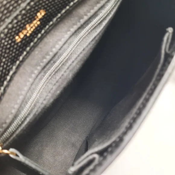 DeMellier Midi Venice Lizard Effect Crossbody Handbag Cowhide Black Converible